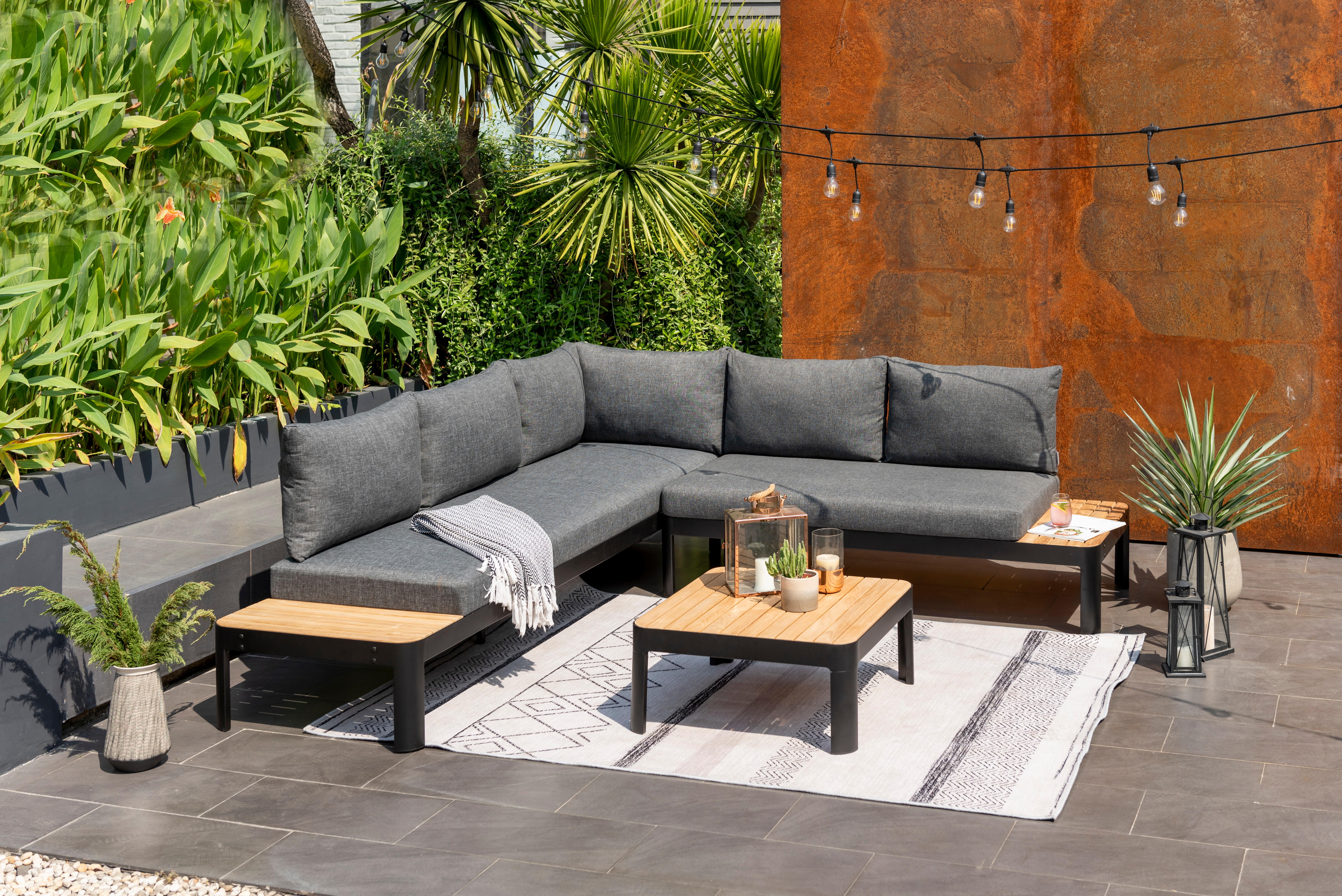 Conjunto de jardín portals en color gris de 6 plazas