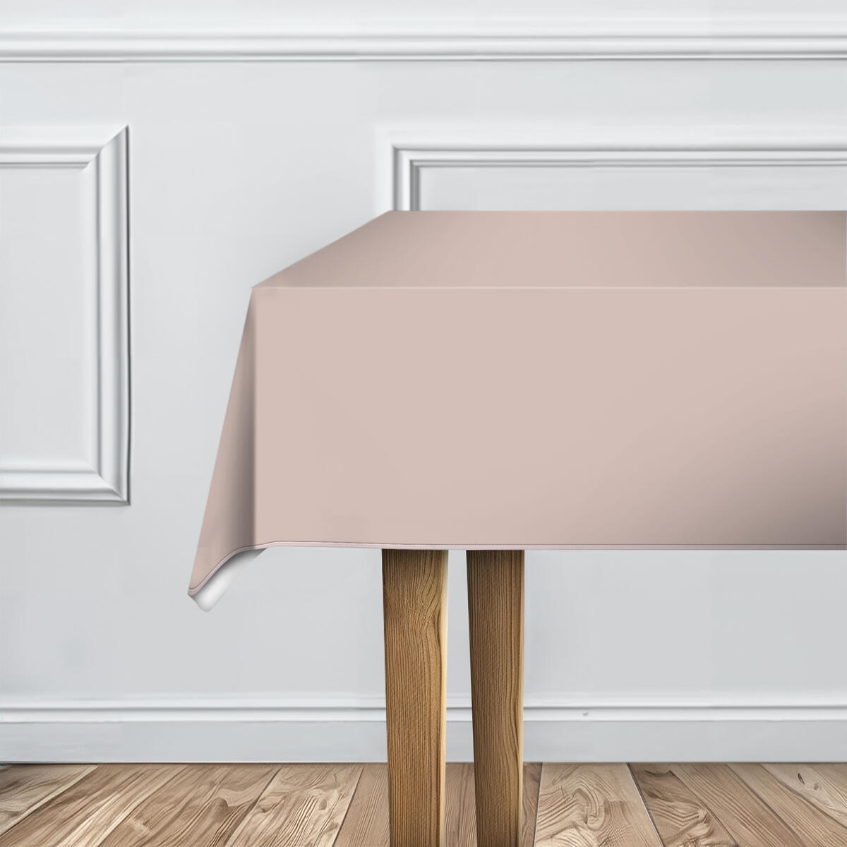 Nappe enduite rectangulaire l.150 x L.220 cm, polyester antitâche rose Nappe - 4