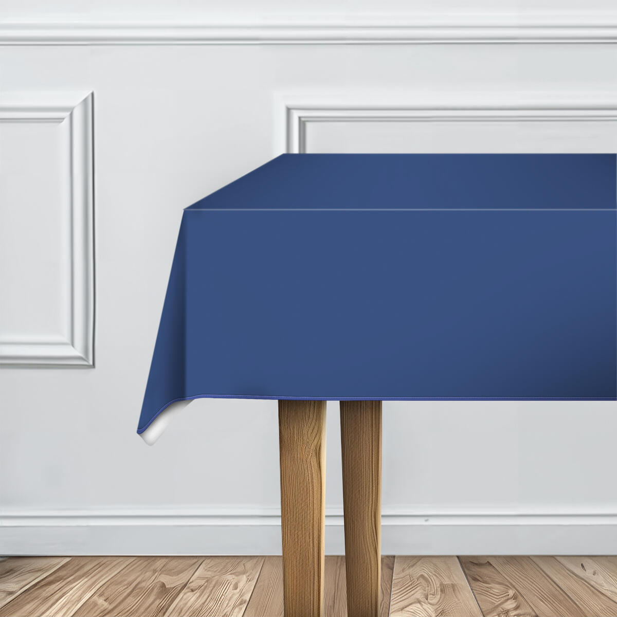 Nappe enduite rectangulaire l.140 x L.180 cm, polyester antitâche bleu - 2