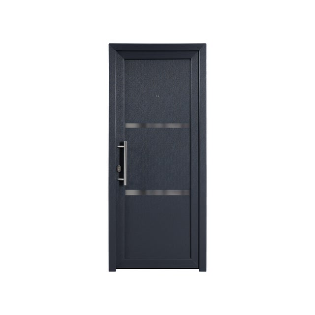 PUERTA ENTRADA PVC GRIS 90 CM DERECHA