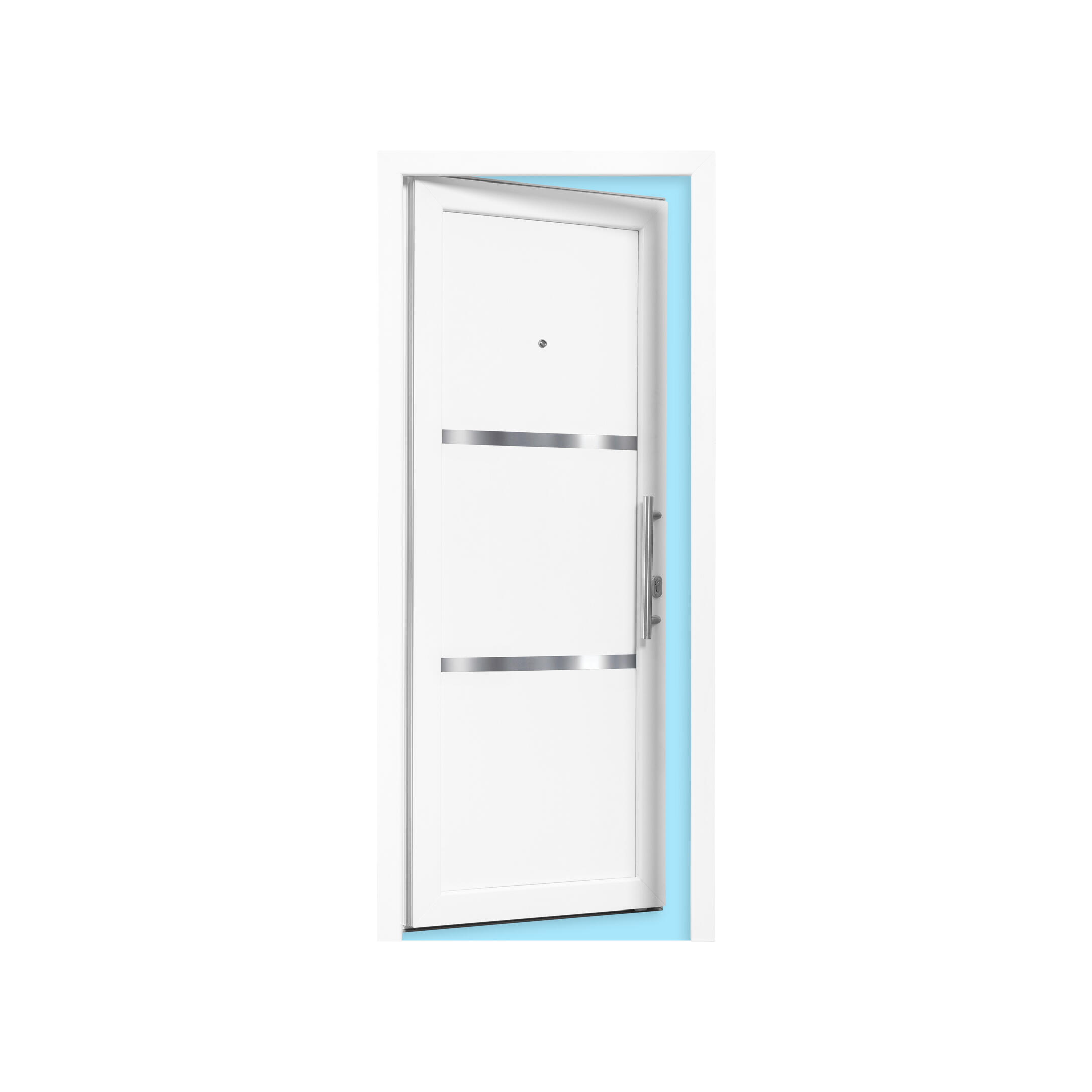 PUERTA ENTRADA PVC BLANCO 90 CM IZQUIERDA - 2
