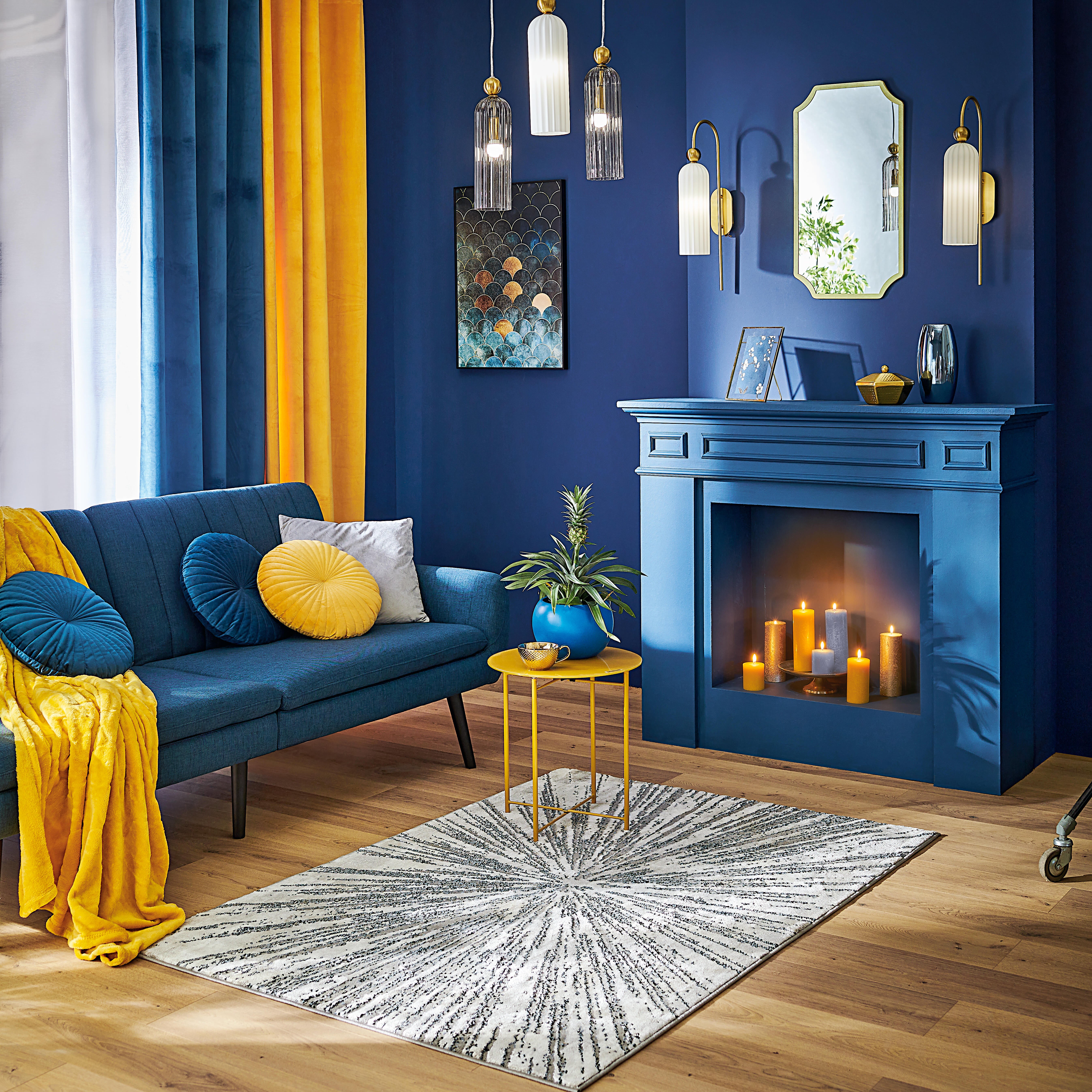 Zasłona welurowa Tony Solemio żółta 200 x 280 cm na taśmie Inspire - 3