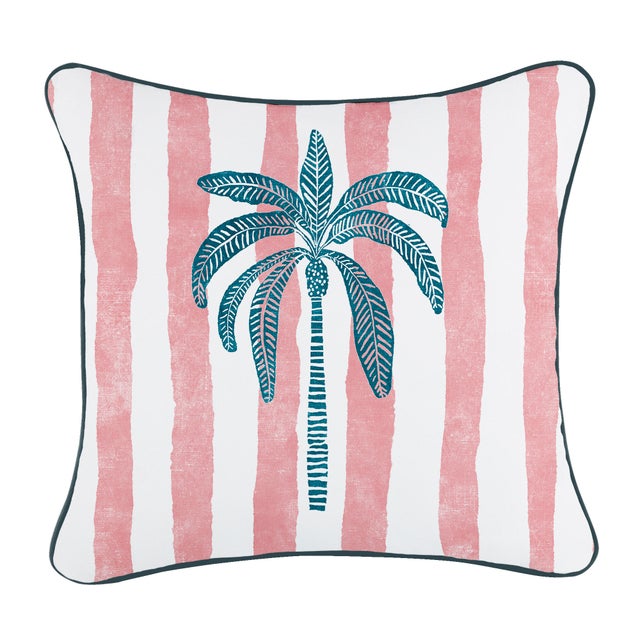 Cojín decorativo cuadrado exterior e interior Lensi árbol algodón poliéster coral doble cara cordoncillo 45x45cm