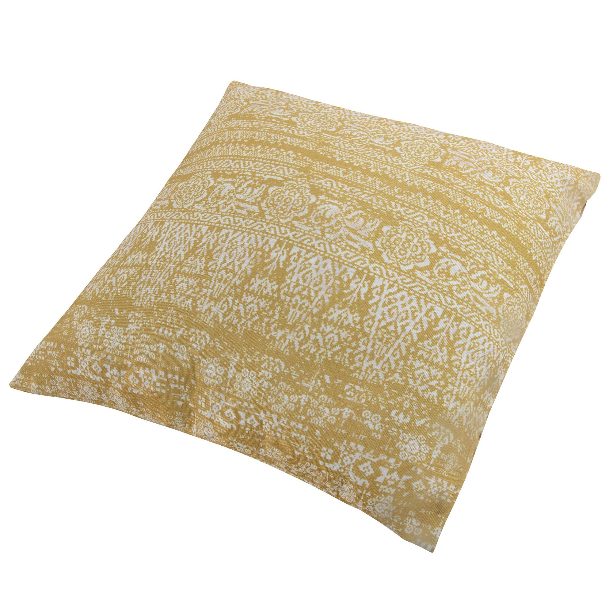 Cojín decorativo cuadrado exterior e interior Mars ornamentado arabesco algodón poliéster amarillo 45x45cm - 3