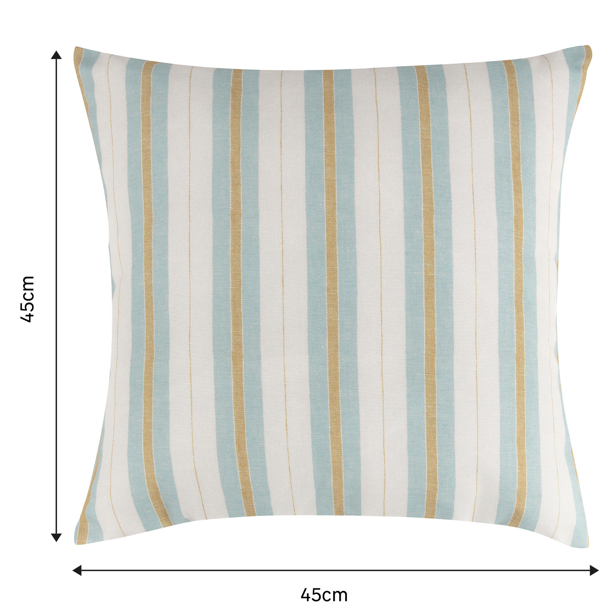 Cojín decorativo cuadrado exterior e interior Raya Ellis rayas algodón poliéster turquesa 45x45cm - 2