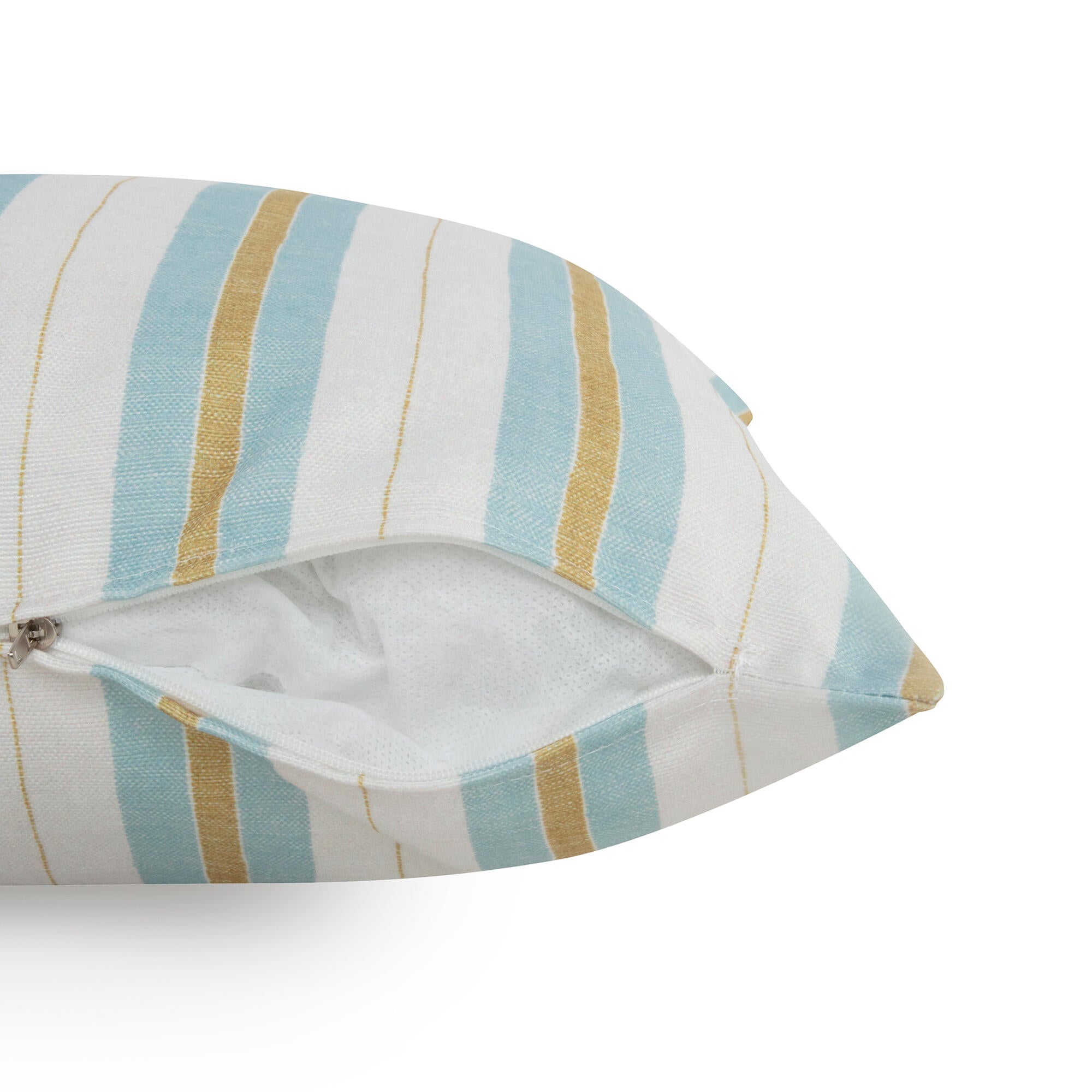 Cojín decorativo cuadrado exterior e interior Raya Ellis rayas algodón poliéster turquesa 45x45cm - 5
