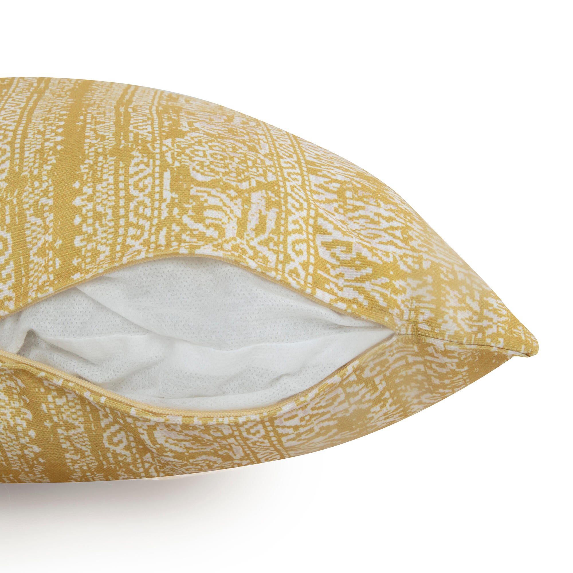 Cojín decorativo cuadrado exterior e interior Mars ornamentado arabesco algodón poliéster amarillo 45x45cm - 4