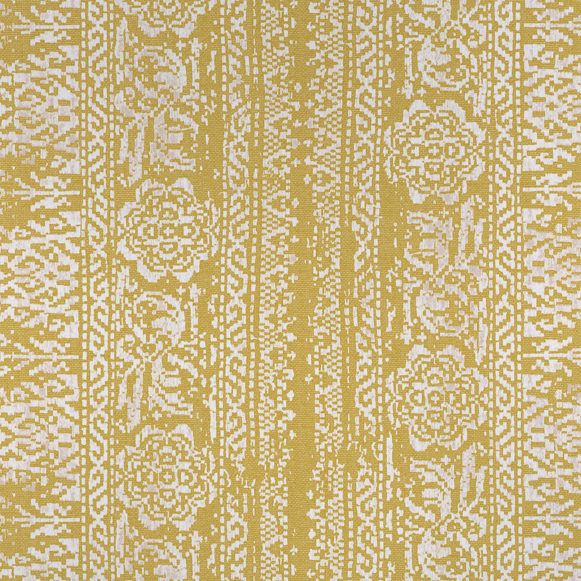Cojín decorativo cuadrado exterior e interior Mars ornamentado arabesco algodón poliéster amarillo 45x45cm - 5