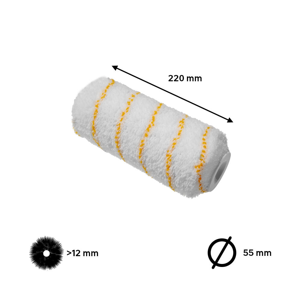 Recambio de rodillo para pintar fachadas lisas DEXTER de 220 mm de anchura, 55 mm de diámetro, pelo largo (más de 12 mm). 1 unidad. - 2