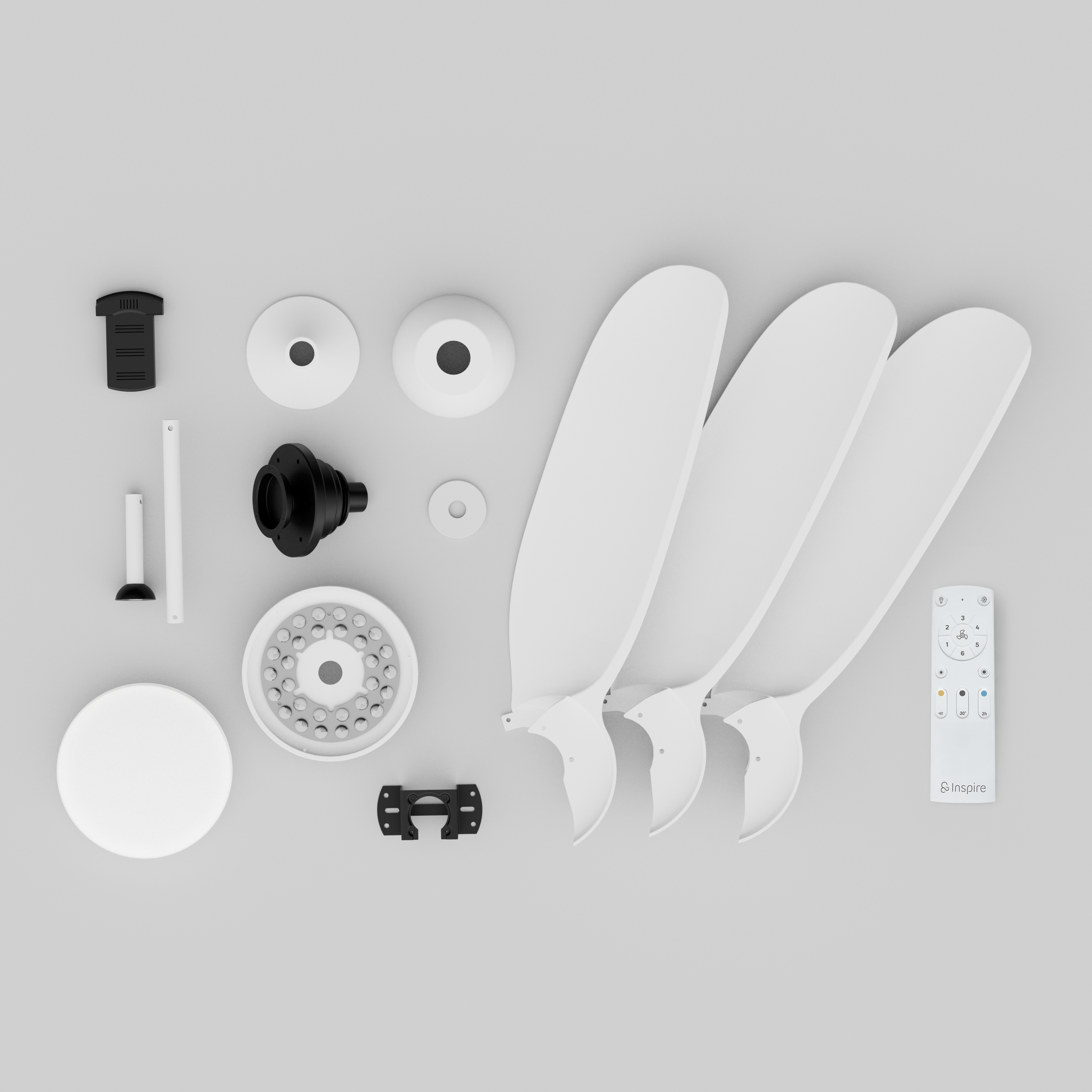 Ventilador de techo con luz silencioso DC 37W con mando ø132 cm Beach INSPIRE blanco luz CCT 3 aspas| 6 velocidades| modo verano/invierno| brisa| temporizador| recomendado de 20 a 40m² - 9