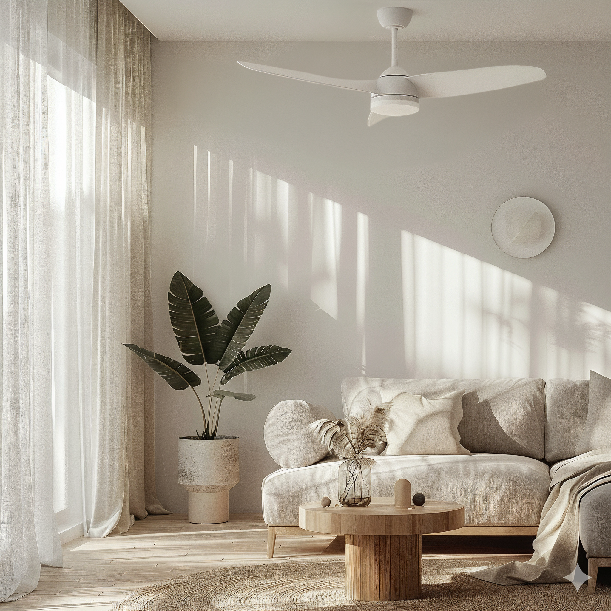 Ventilador de techo con luz silencioso DC 37W con mando ø132 cm Beach INSPIRE blanco luz CCT 3 aspas| 6 velocidades| modo verano/invierno| brisa| temporizador| recomendado de 20 a 40m² - 5