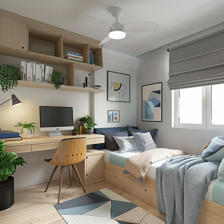 ventilador de techo con aspas y luz
