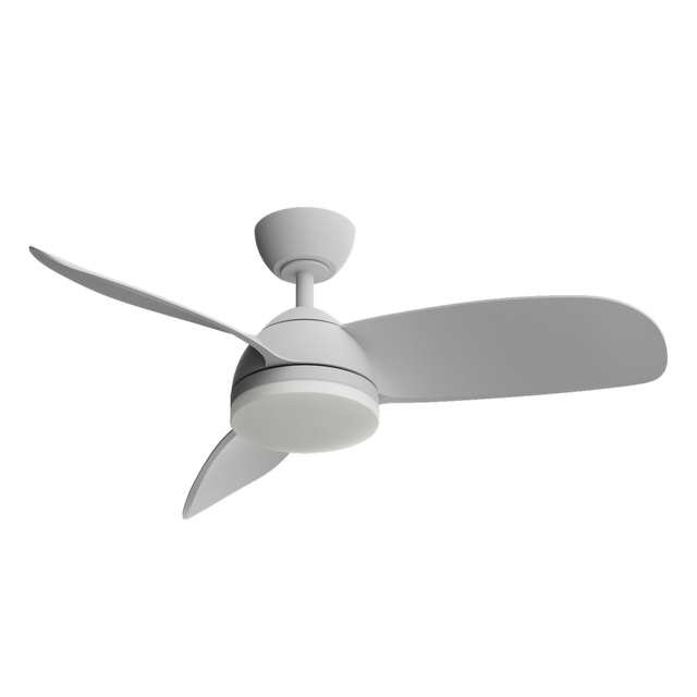 Ventoinha de teto com lâmpada silenciosa D107 cm 3600 Lm CCT dimável branco Beach Inspire
