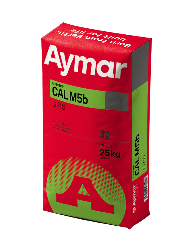 MORTERO SECO GRIS M5B CON CAL AYMAR 25 KG