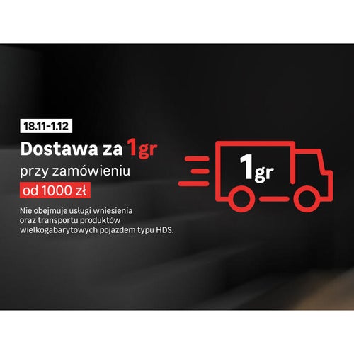 Dostawa za 1 gr przy zamówieniu od 1000zł