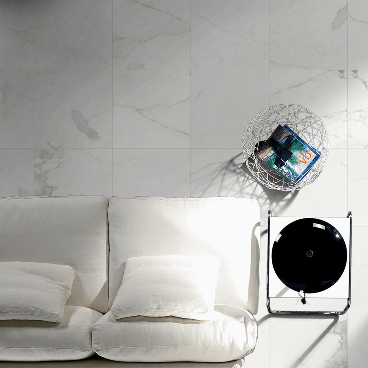 Carrelage sol intérieur / mur intérieur effet marbre blanc Rimini l.60 x L.60 cm - 2