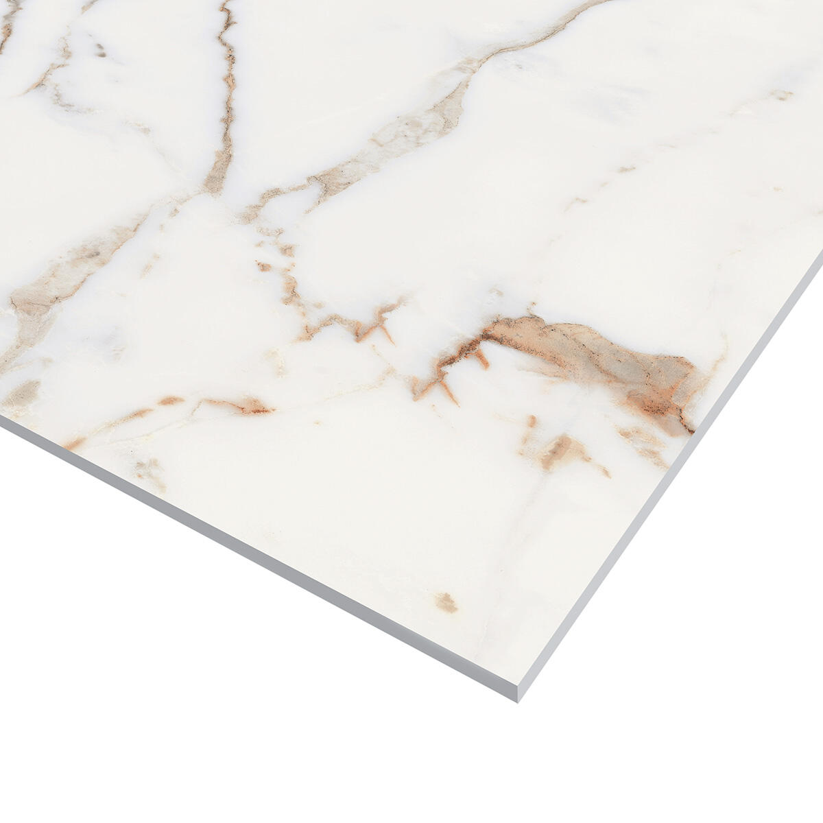 Carrelage sol / mur effet marbre blanc or Rimini l.60 x L.120 cm - 5