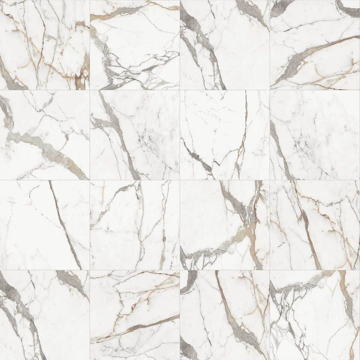 Carrelage sol / mur effet marbre blanc or Rimini l.60 x L.60 cm - 3