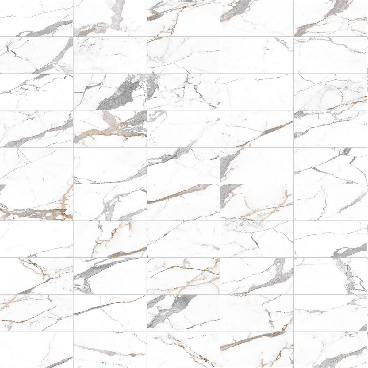 Carrelage sol / mur effet marbre blanc or Rimini l.30 x L.60 cm - 3