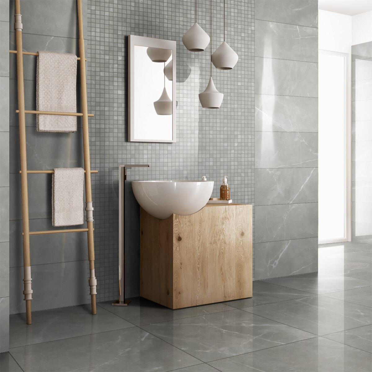 Lot de 2 plinthes Rimini, GRIS BRILL, l. 4.6 x L. 60 cm, Ep.9 mm - 6