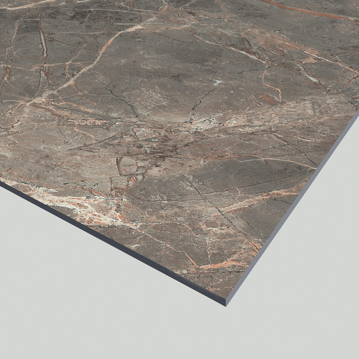 Carrelage sol intérieur / mur intérieur effet marbre marron Rimini l.60 x L.60 c - 5