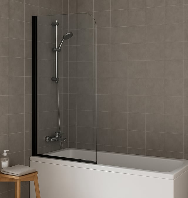 BIOMBO DE BAÑERA ABATIBLE NAVY 85X140CM NEGRO