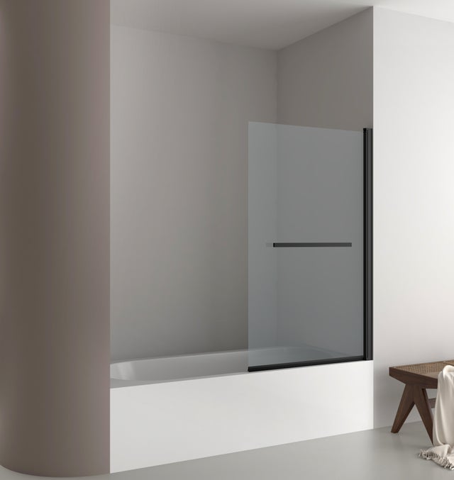 BIOMBO DE BAÑERA ABATIBLE AVA 93X150CM NEGRO