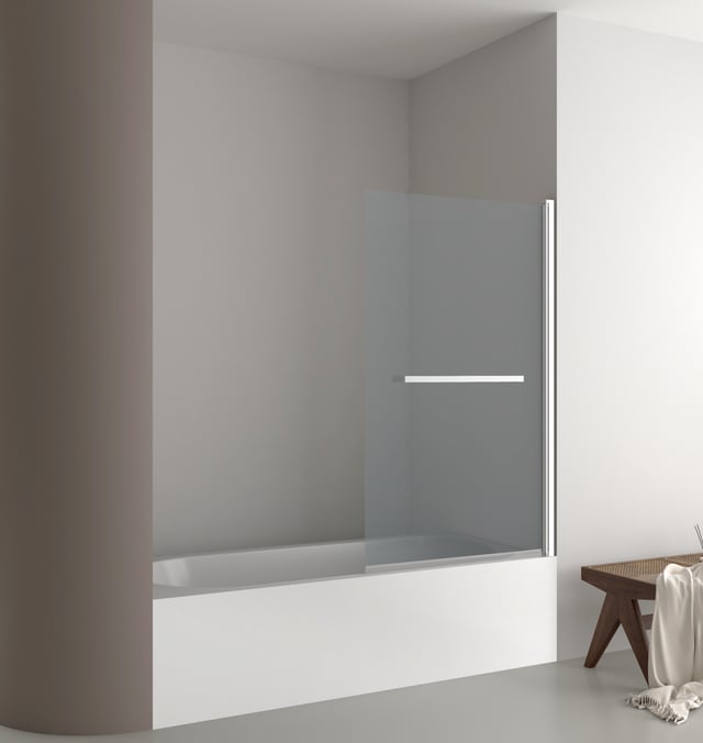 BIOMBO DE BAÑERA ABATIBLE AVA 93X150CM CROMO