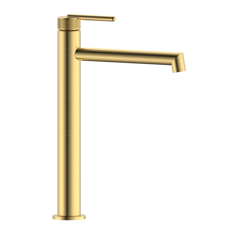 Bateria umywalkowa wysoka stojąca Dio złoto szczotkowane Valvex