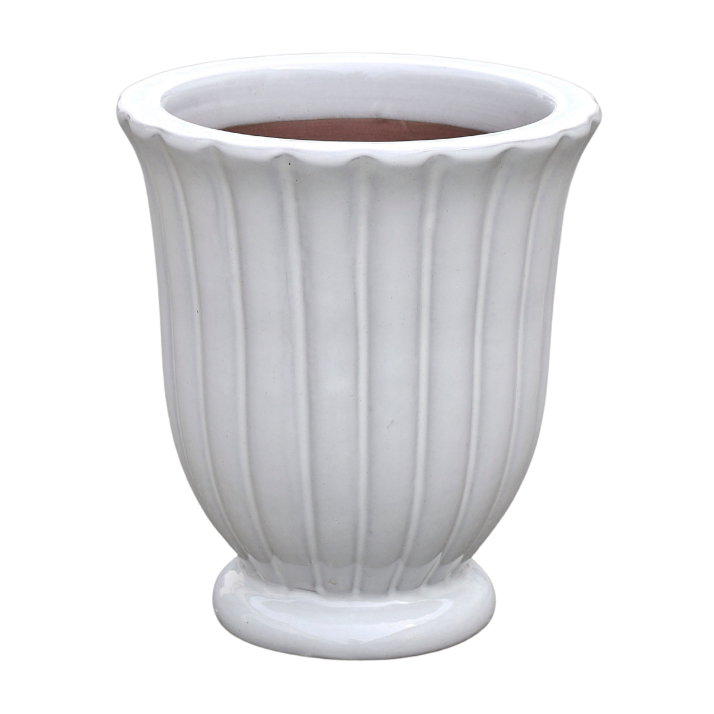 Doniczka szkliwiona waza 17 cm biała Cermax