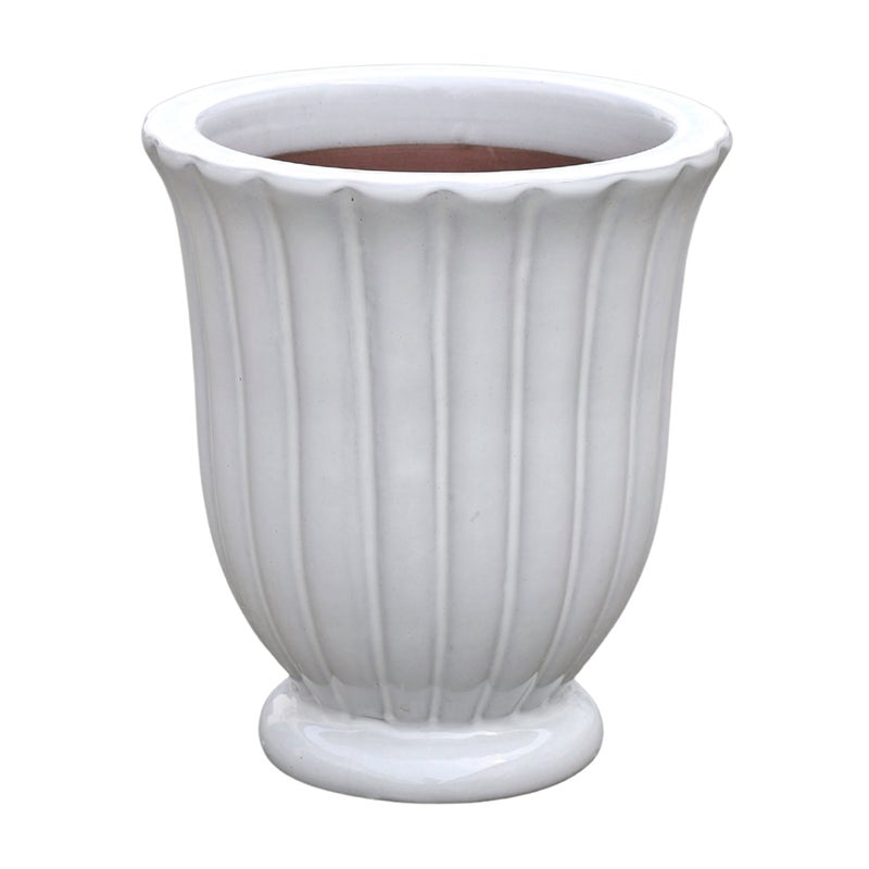 Doniczka szkliwiona waza 17 cm biała Cermax