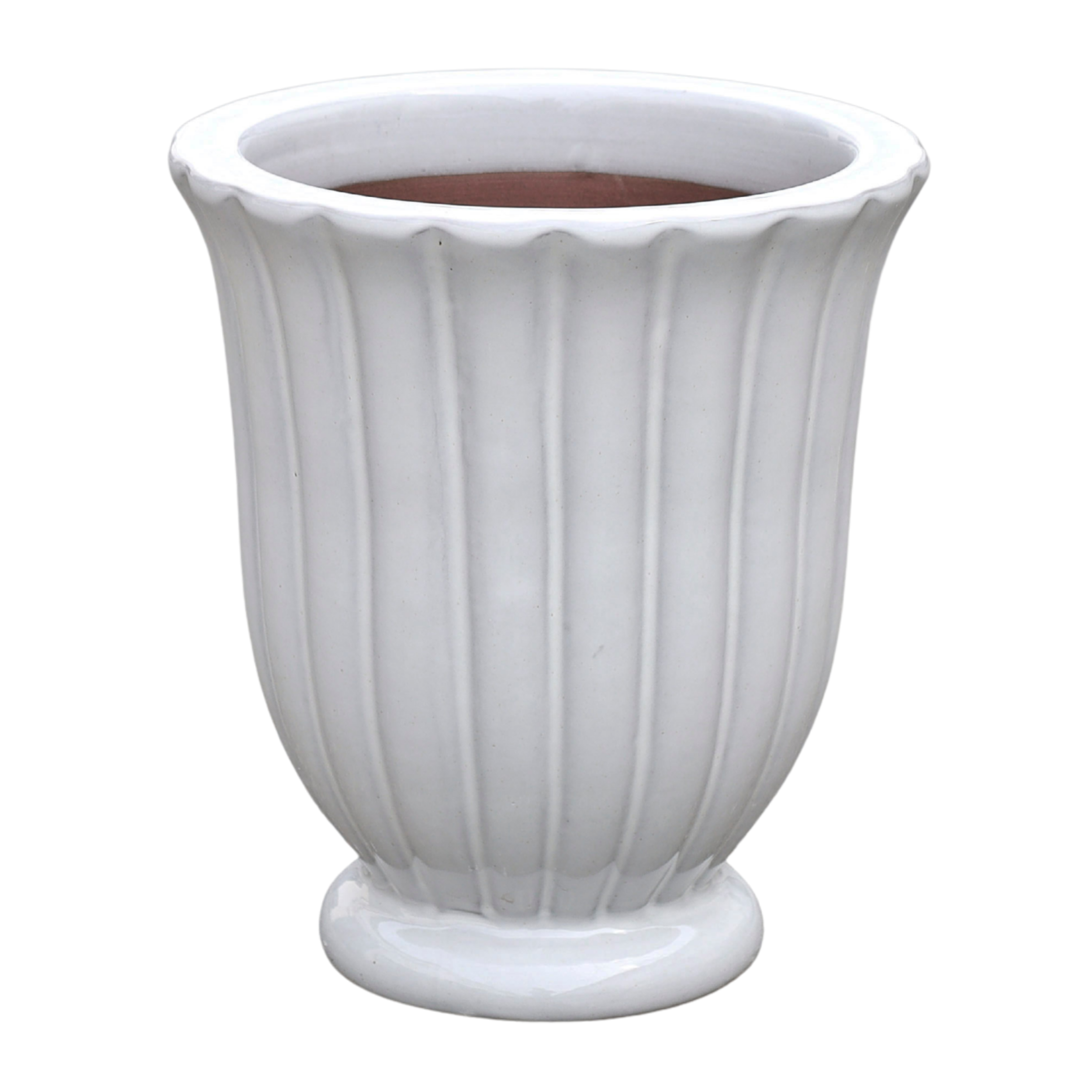 Doniczka szkliwiona waza 24 cm biała Cermax