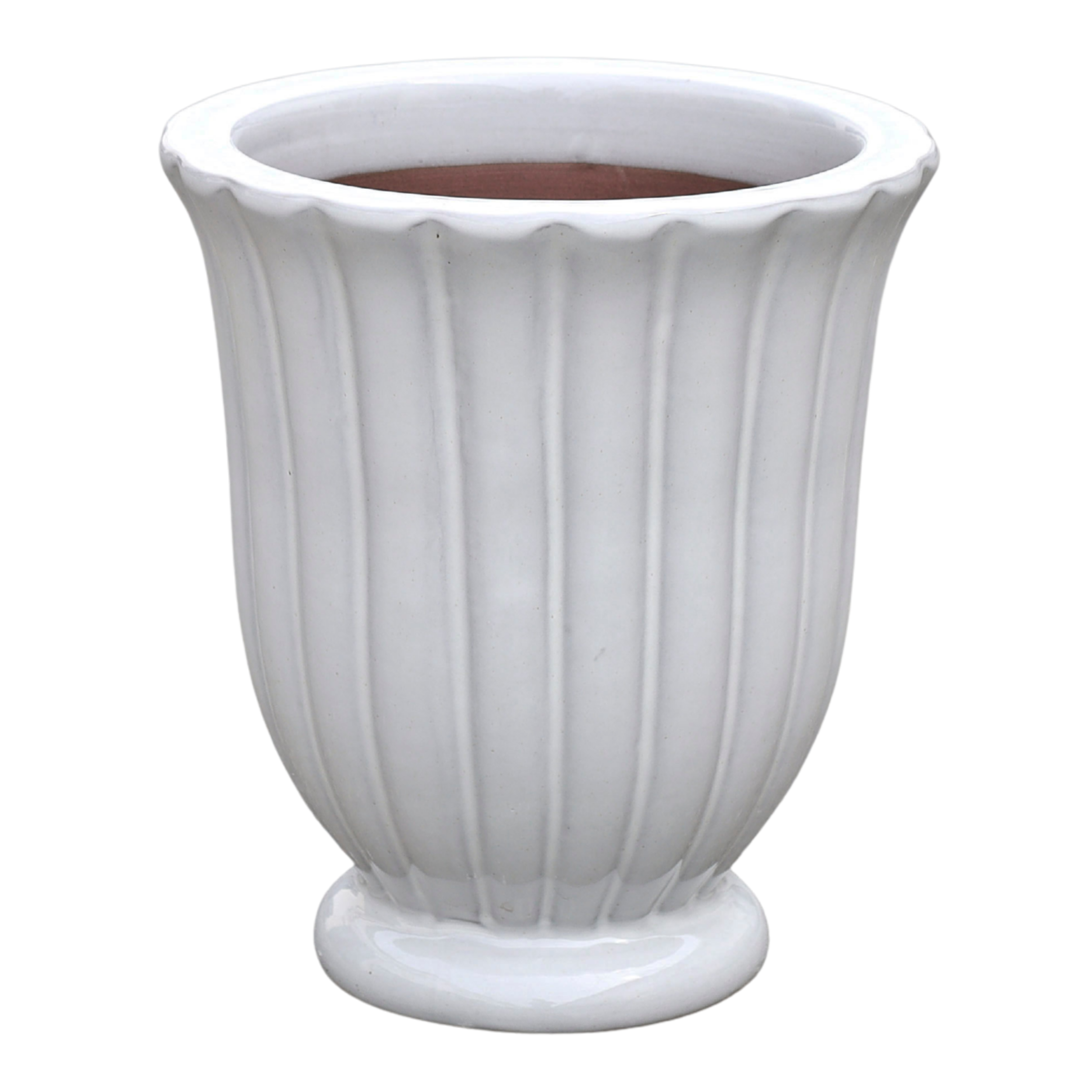 Doniczka szkliwiona waza 31 cm biała Cermax