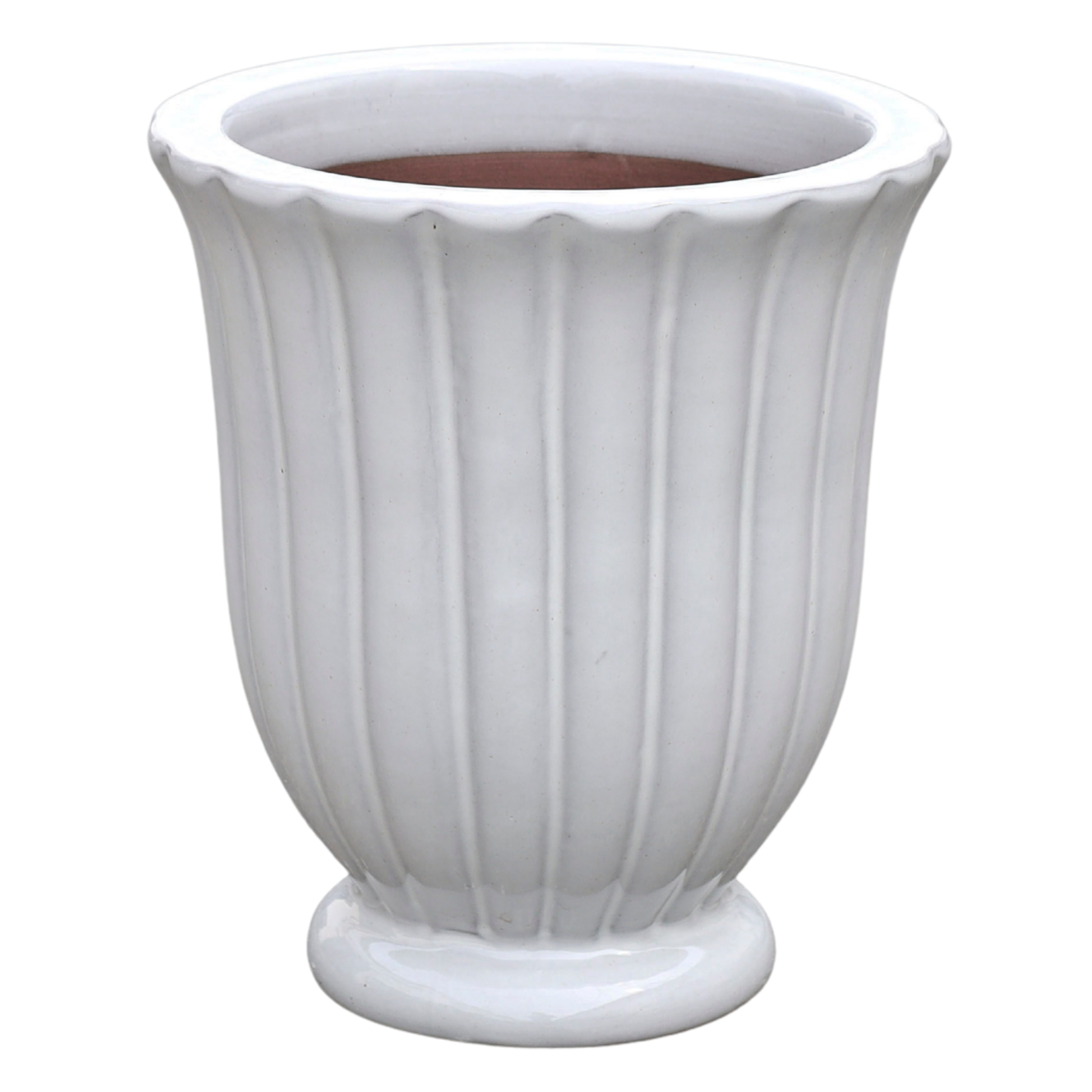 Doniczka szkliwiona waza 40 cm biała Cermax