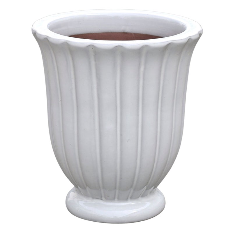 Doniczka szkliwiona waza 40 cm biała Cermax