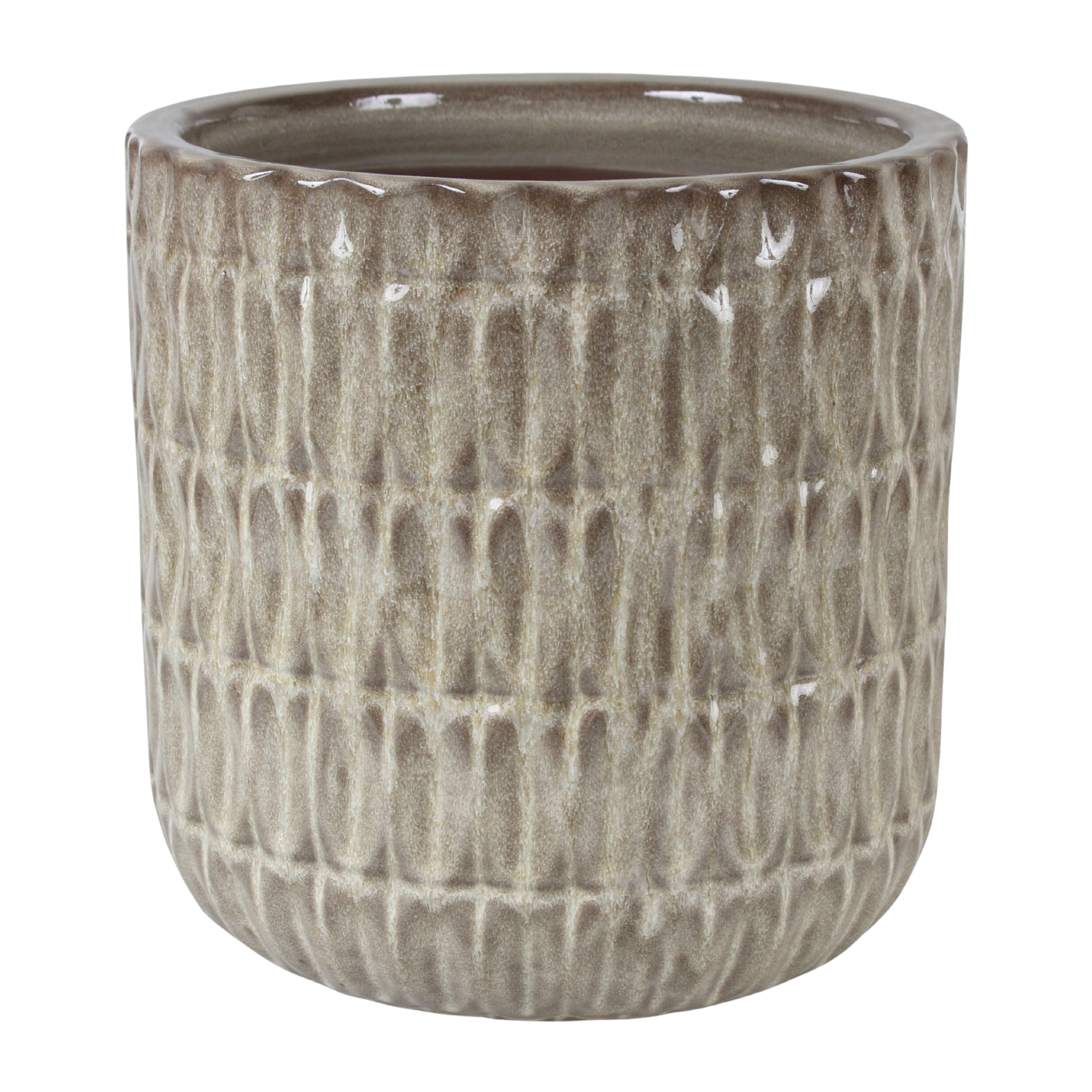 Doniczka Cylinder 19 cm szara Cermax