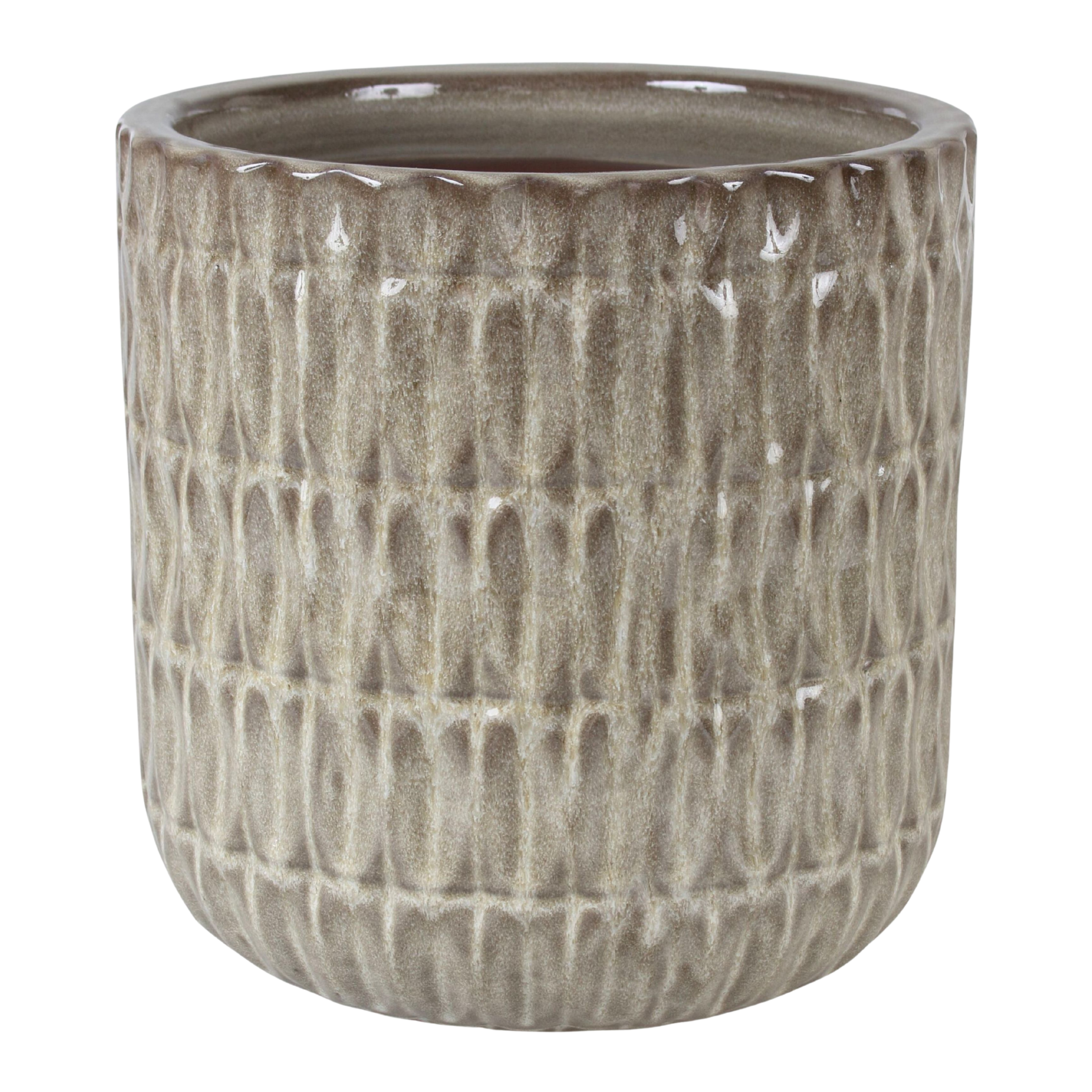 Doniczka Cylinder 24 cm szara Cermax