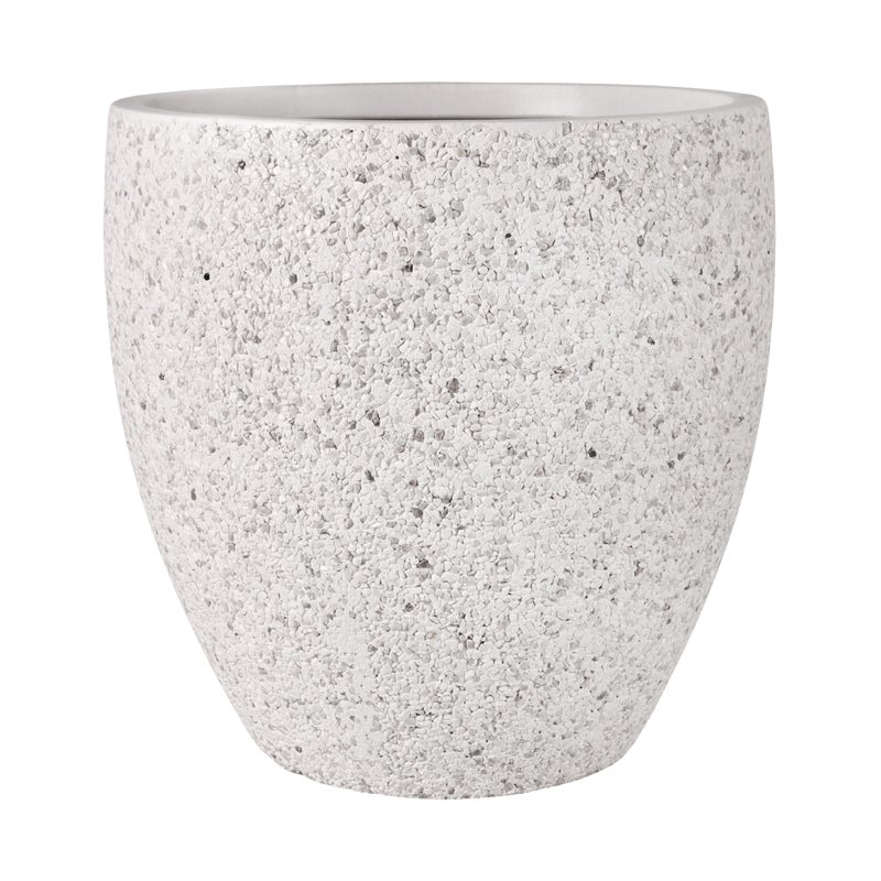 Donica Rocky efekt kamienny śr.26 cm biała Cermax