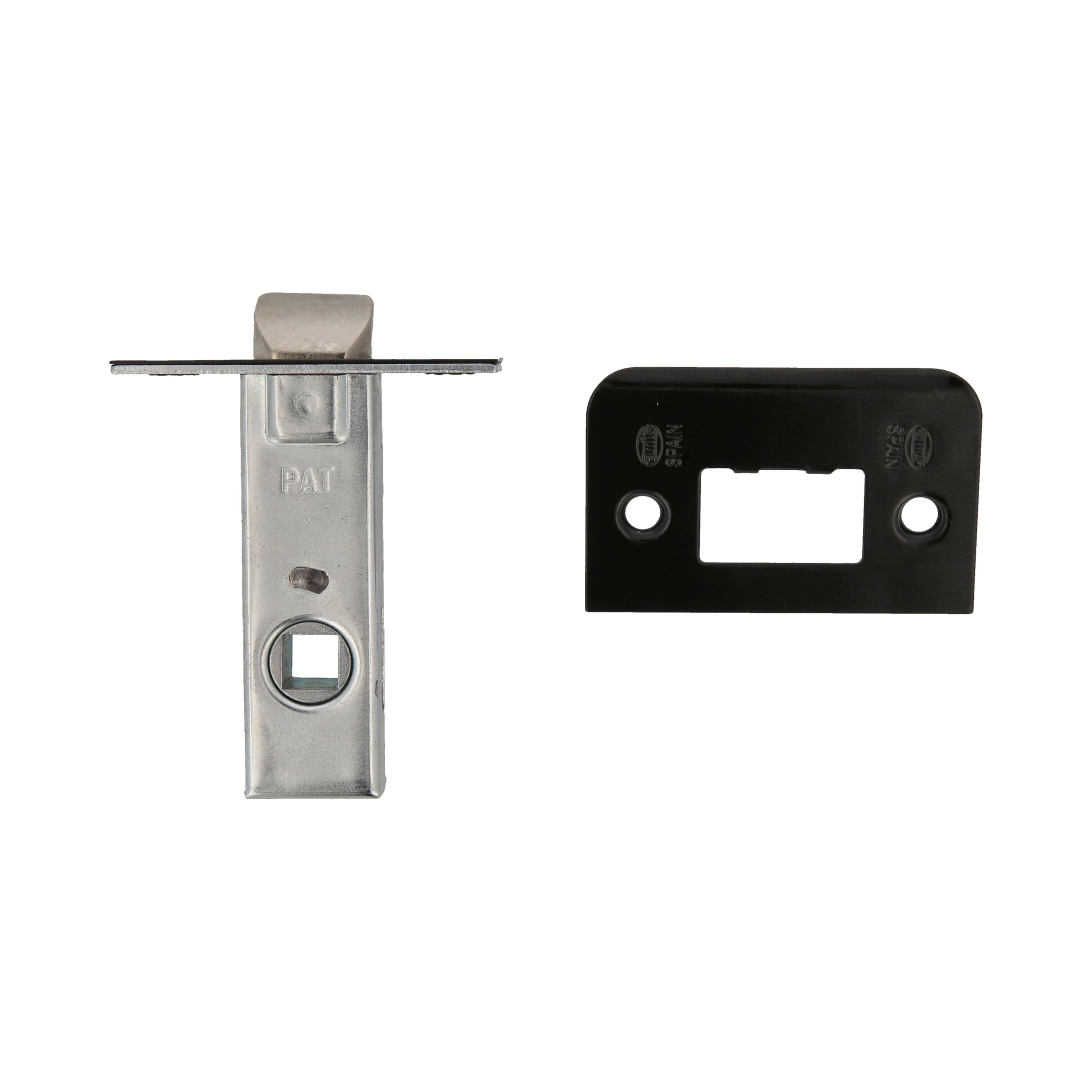 PICAPORTE TUBULAR 6 45MM CANTO RECTO ACERO NEGRO - 2