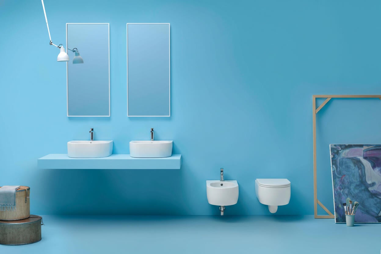 Vaso WC sospeso KERASAN flo 50, sedile escluso P 50 x L 36 x H 20 cm bianco - 4