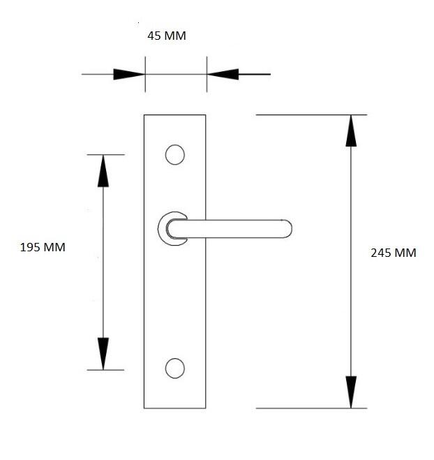 2 poignées sur plaque à condamnation bois blanc brillant, entraxe 195 mm - 4