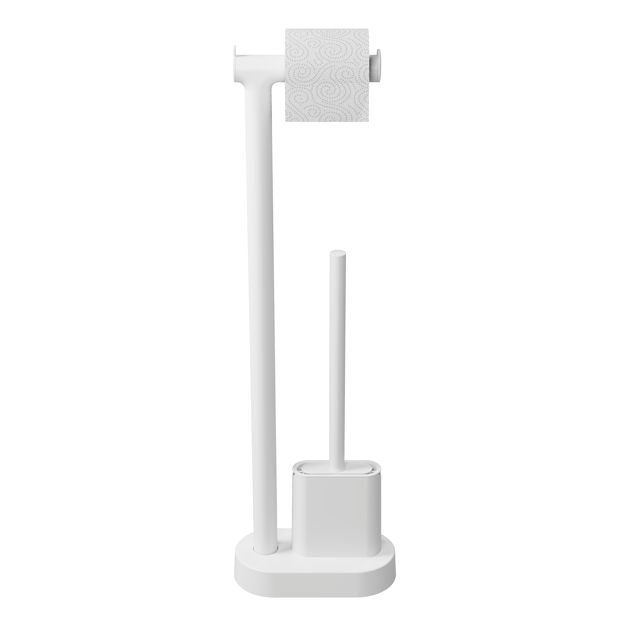 Suporte para piaçaba e porta-rolos branco cromado Sensea Easy