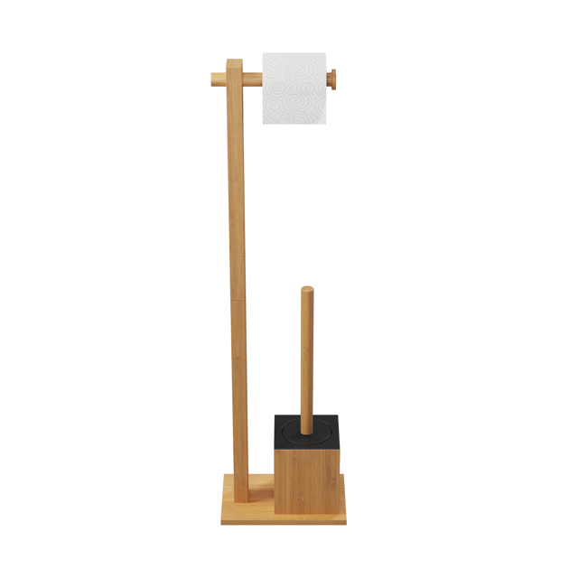 Suporte para piaçaba e porta-rolos castanho envernizado Sensea Bamboo