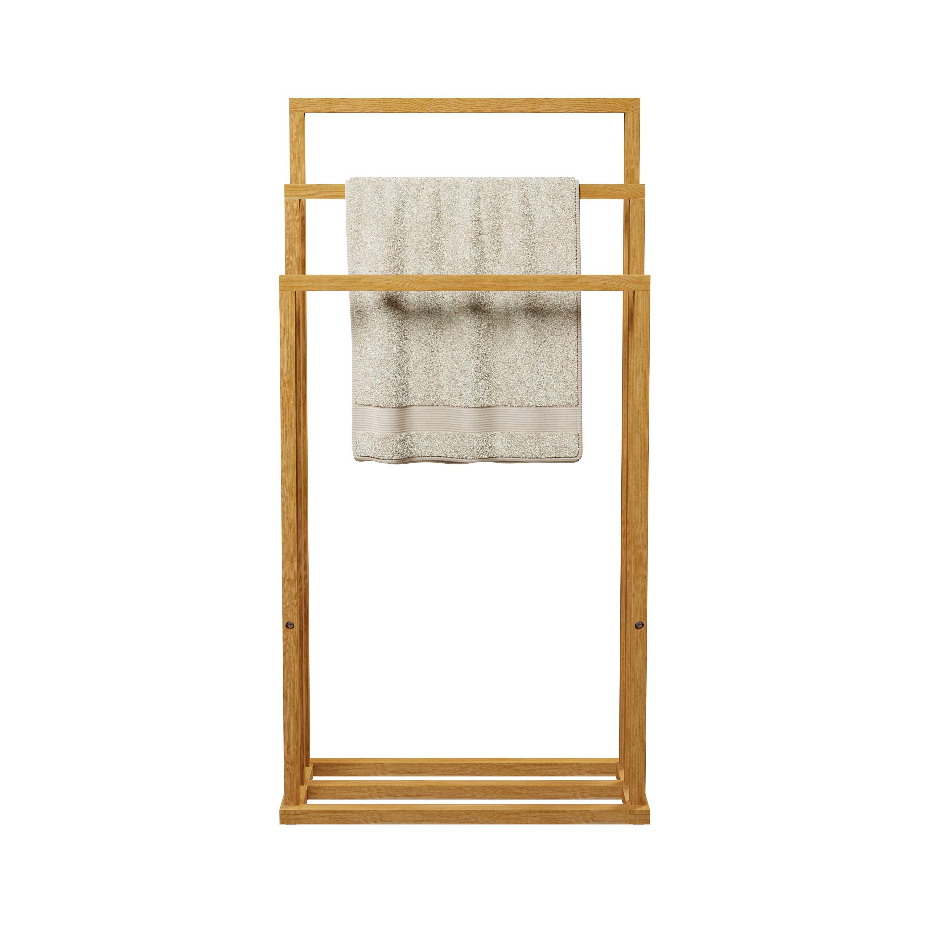 Porte-serviette sur pied Bambou marron SENSEA - 4