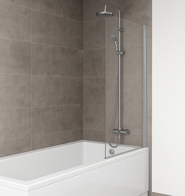 BIOMBO DE BAÑERA ABATIBLE NAVY 85X140CM CROMO