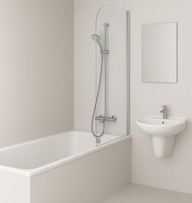 BIOMBO DE BAÑERA ABATIBLE NORA 80X140CM BLANCO