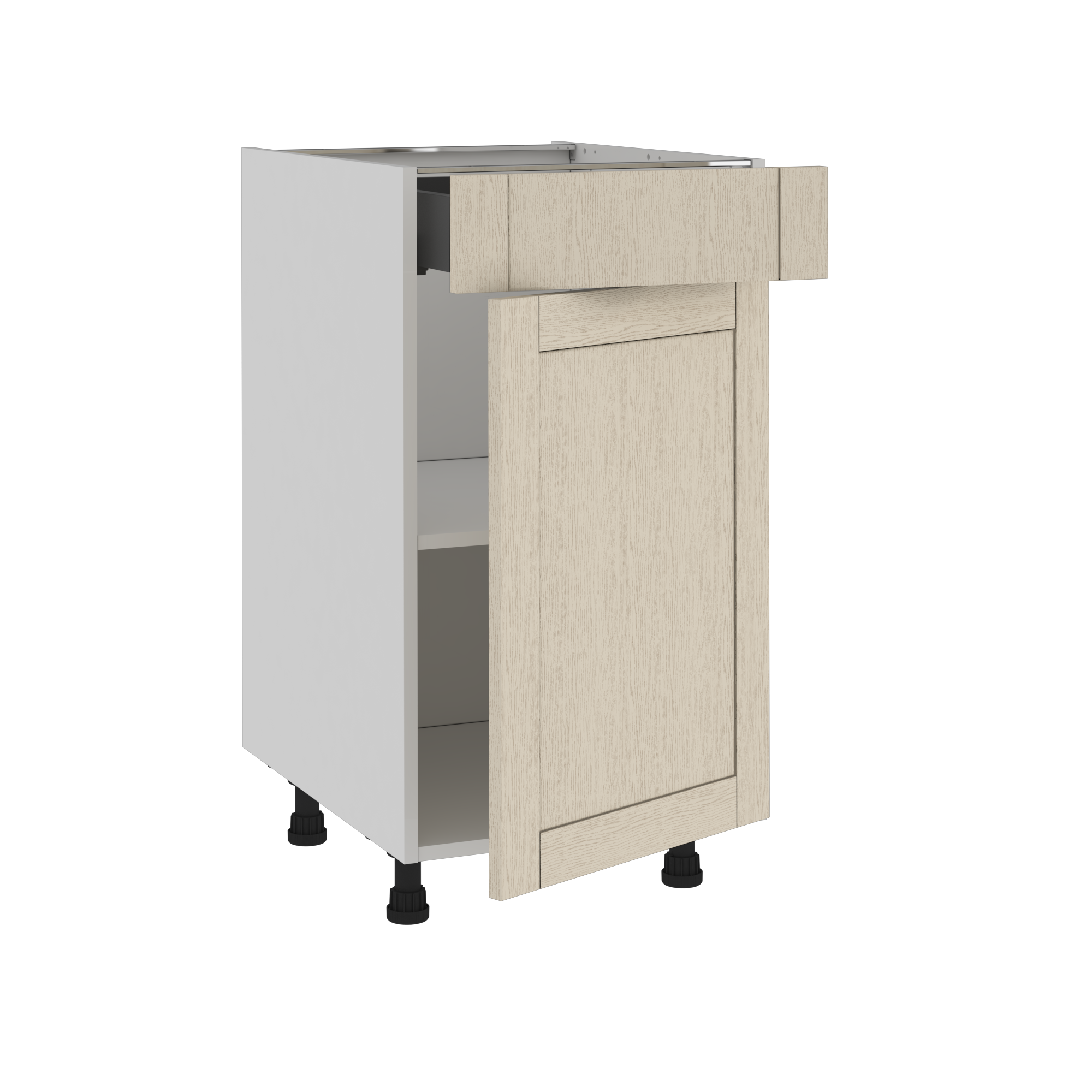 Mueble bajo de cocina delinia id chester lino 76,8x45 cm 1pta 1 caj