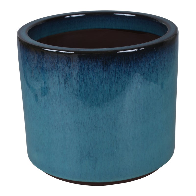Doniczka szkliwiona błękitna 24 cm Cermax