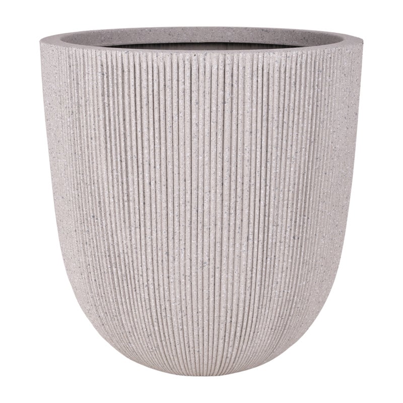 Osłonka do doniczki Aria śr 31 cm cm beżowa ryflowana Direct Home and Garden