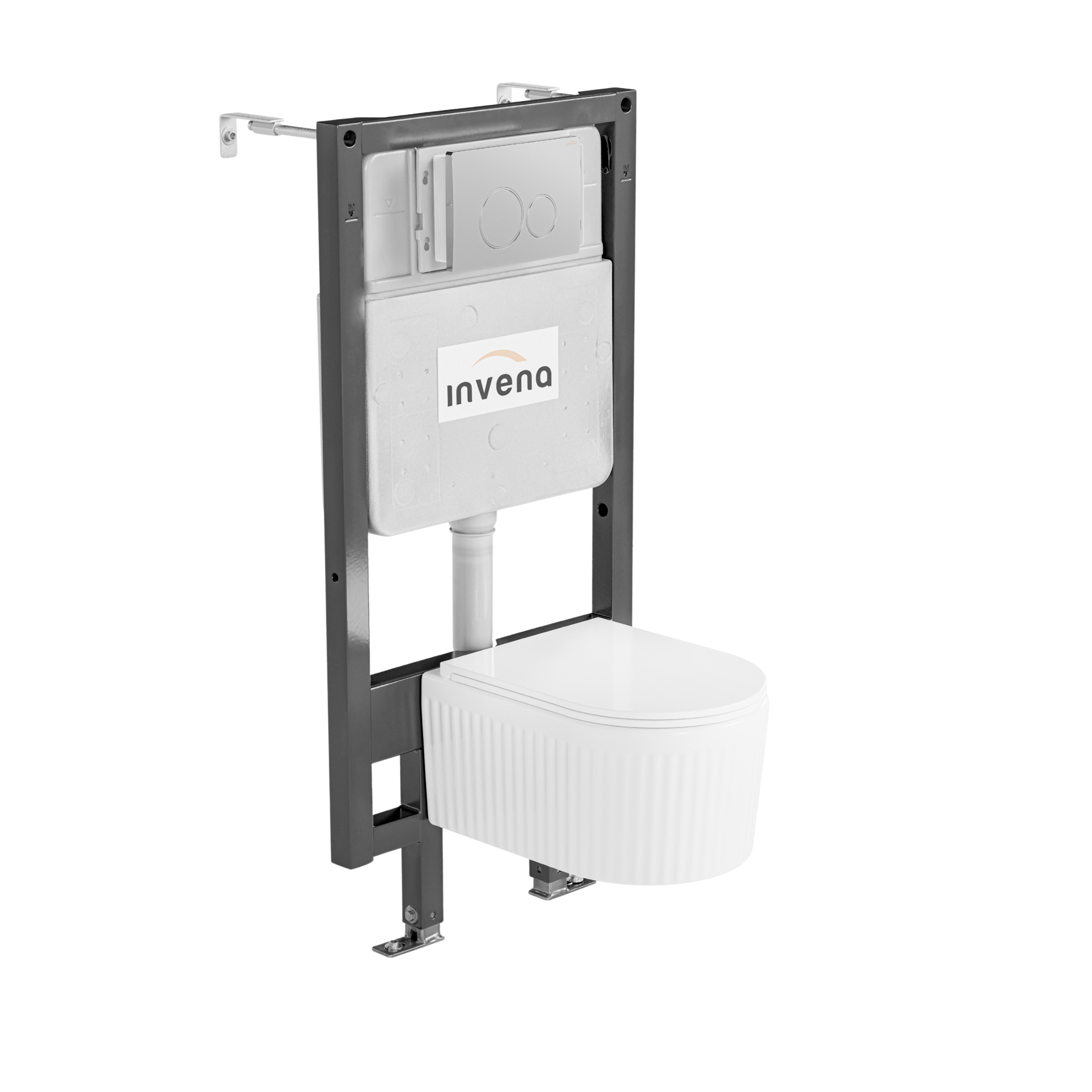 Zestaw podtynkowy WC Magic miska ryflowana bezkołnierzowa wirowa Invena